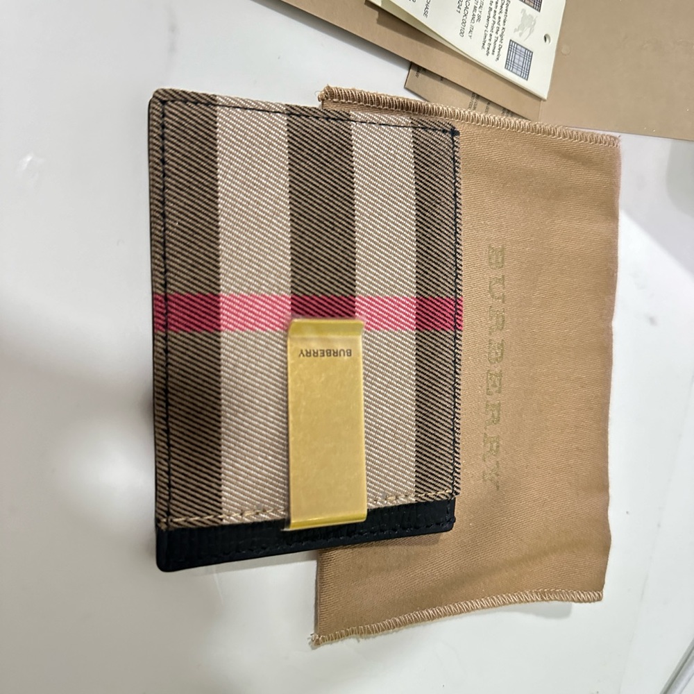 Burberry card case with money clip